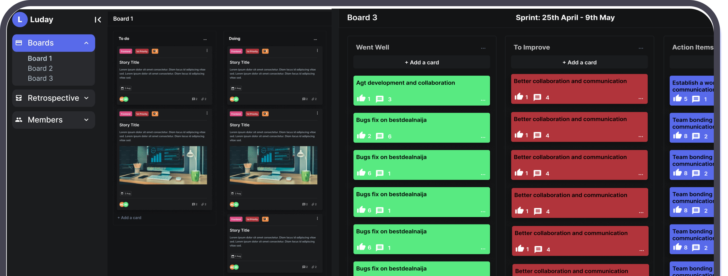 Board Page Screenshot